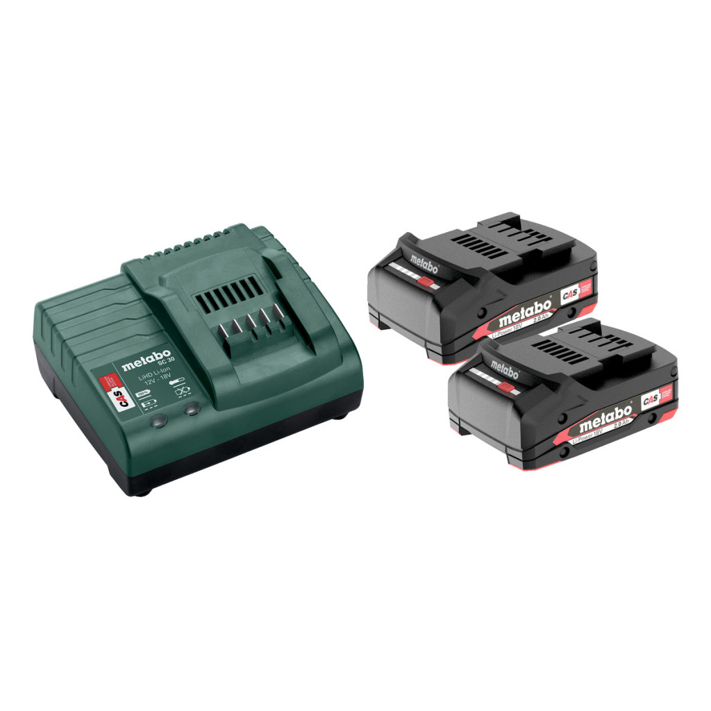 Базов комплект акумулатори 18V SC 30 + 2x2.0Ah Li-Power – Metabo – снимка 1