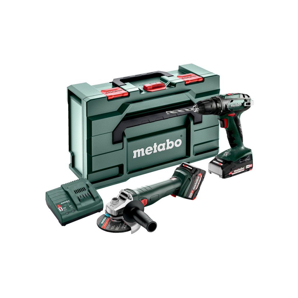 Винтоверт и ъглошлайф акум. к-кт METABO 18V BS+W7 2Ah+4Ah