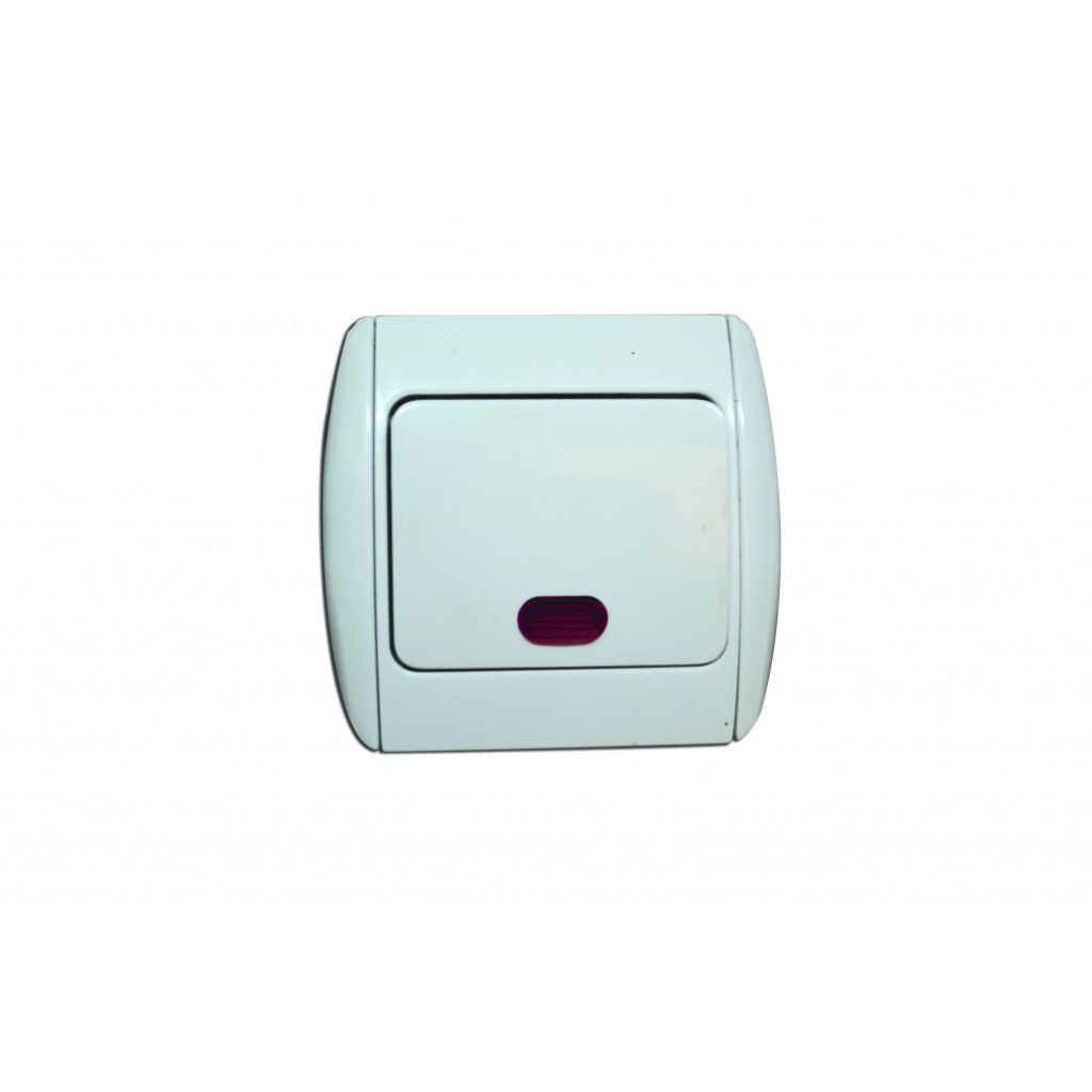 Ключ единичен светещ бял MAKALON MK-SW05