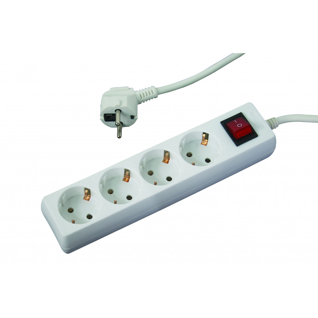 Разклонител 4 гнезда с кабел 3.0m х1.5mm2 с ключMK – Makalon – снимка 1