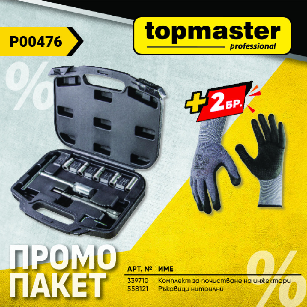 Пакет TMP- К-кт за инжектори + подарък, Ръкавици PG17