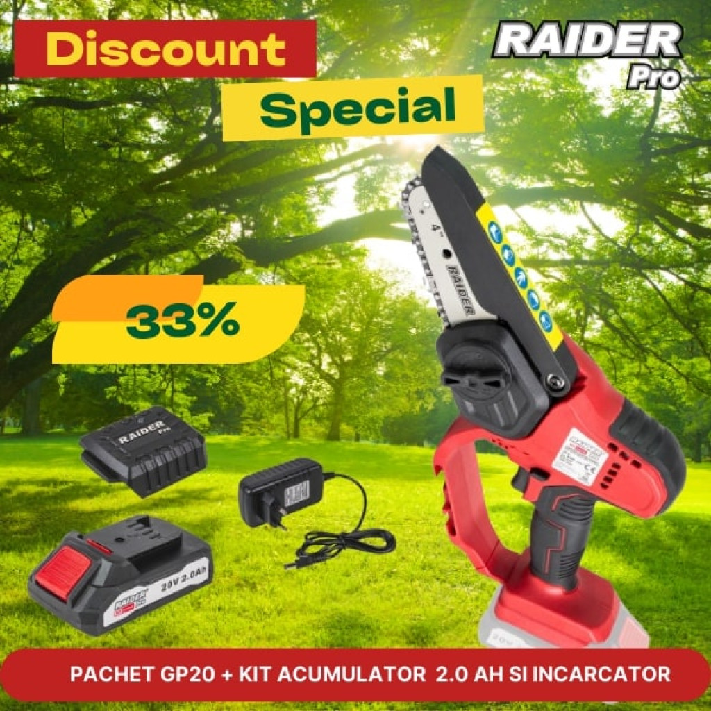 Pachet promo - RDP-GP20 & Set incarcator si baterie 2Ah – Raider Pro – снимка 1