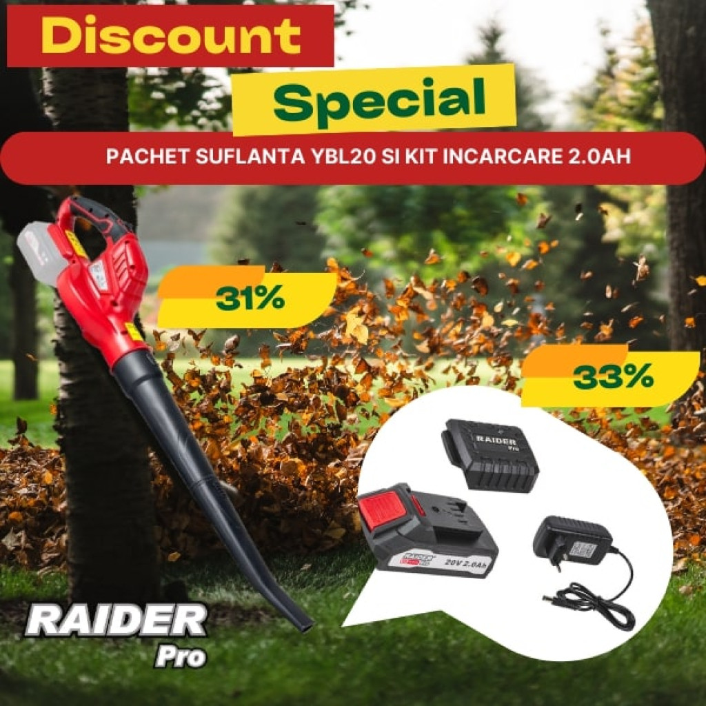 Pachet promo - RDP-YBL20 & Set incarcator si baterie 2Ah – Raider Pro – снимка 1