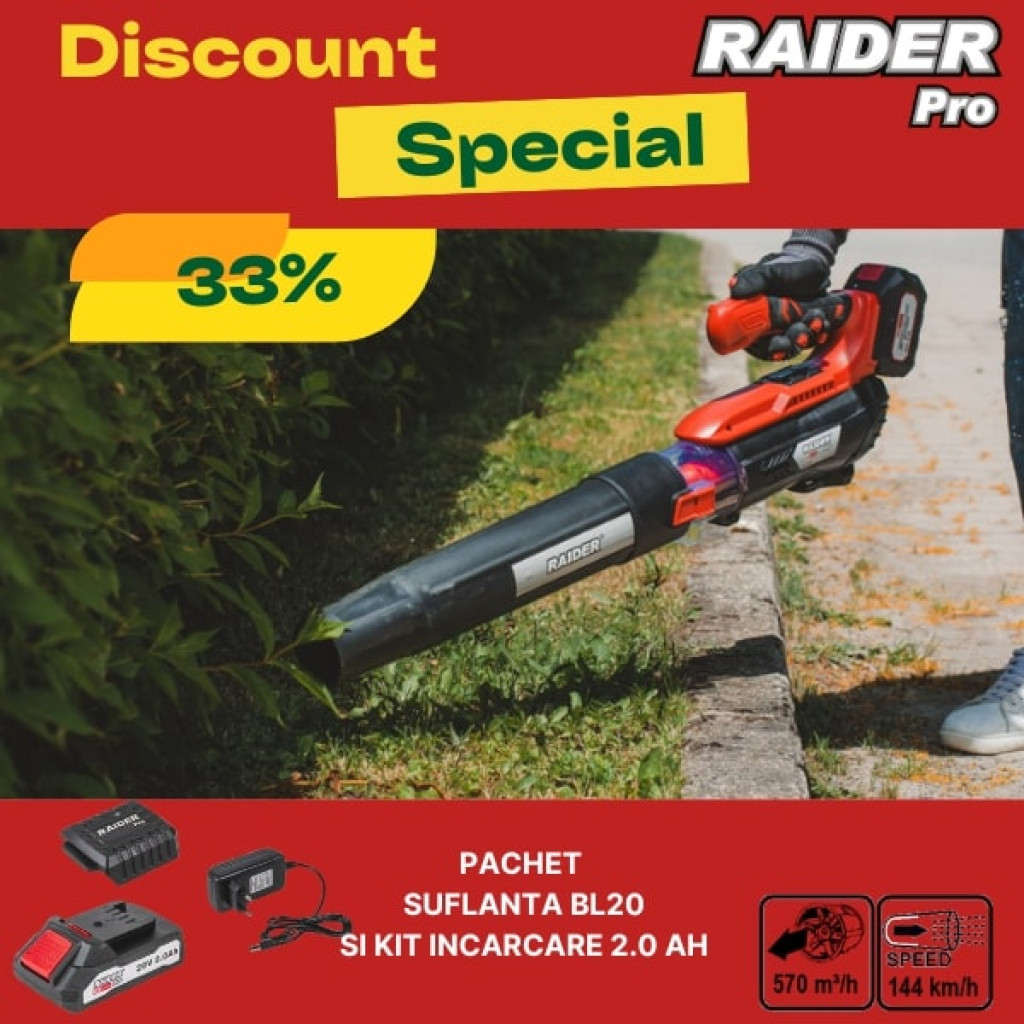 Pachet promo - RDP-BL20 & Set incarcator si baterie 2Ah – Raider Pro – снимка 1