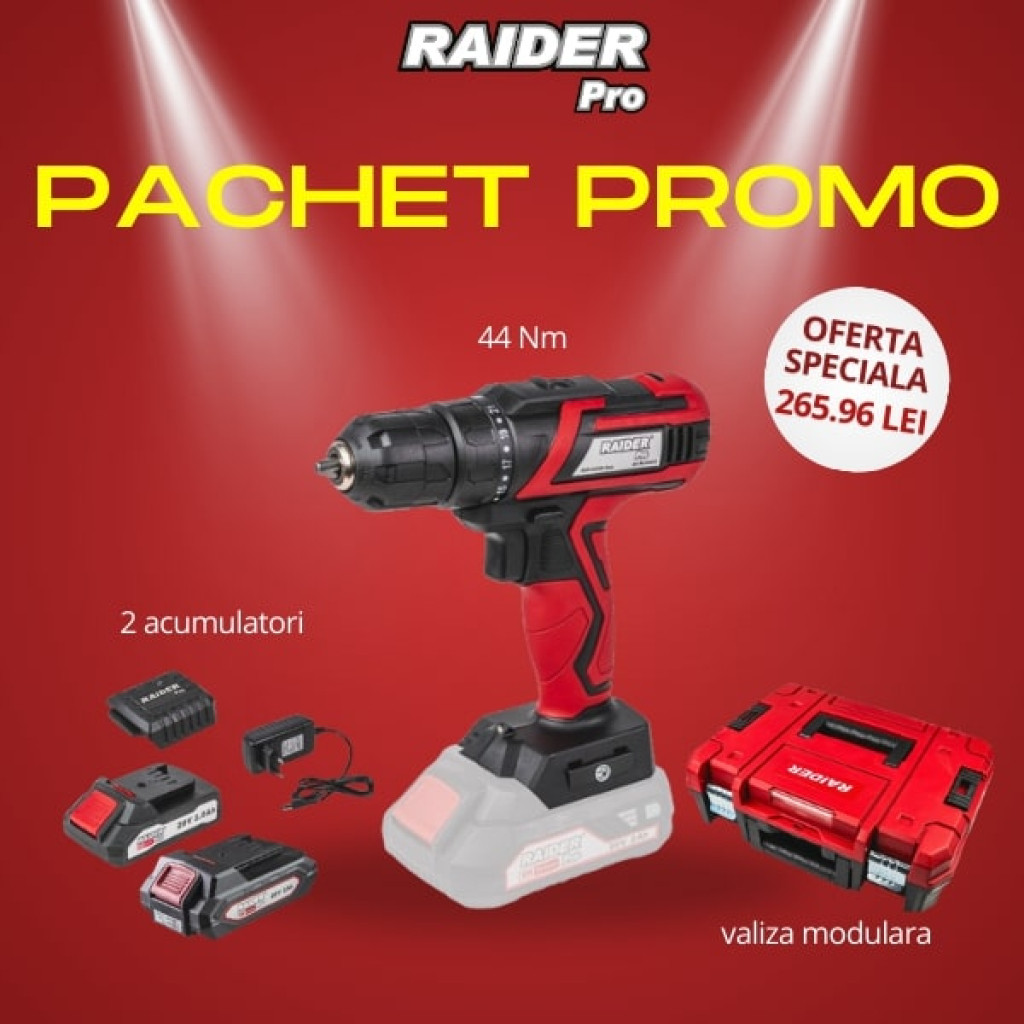 Pachet promo -RDP-KCD20 in cutie&Set incarcator si 2 bat 2Ah – Raider Pro – снимка 1