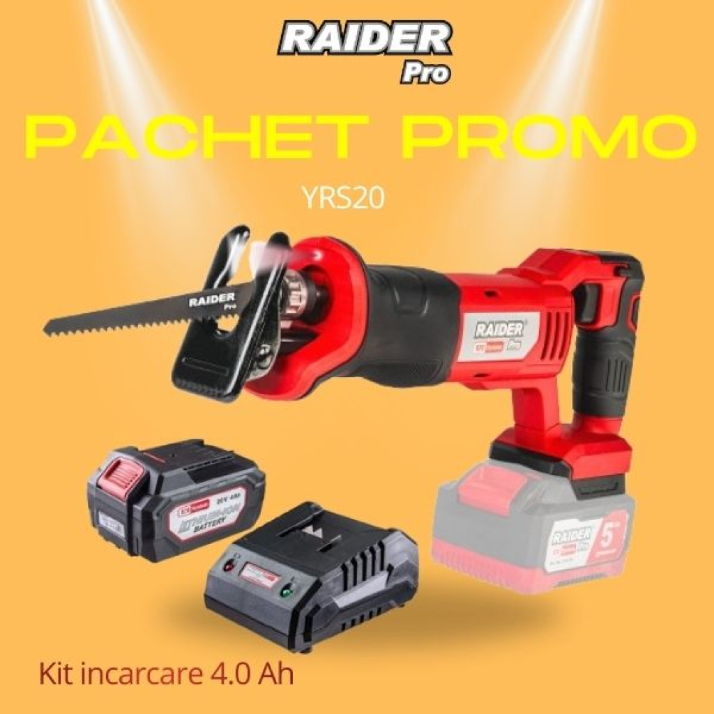 Pachet promo - RDP-YRS20 & Set incarcator si baterie 4Ah – Raider Pro – снимка 1