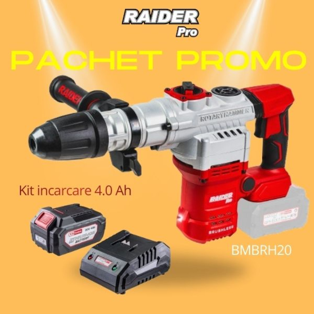 Pachet promo - RDP-BMBRH20 & Set incarcator si baterie 4Ah – Raider Pro – снимка 1