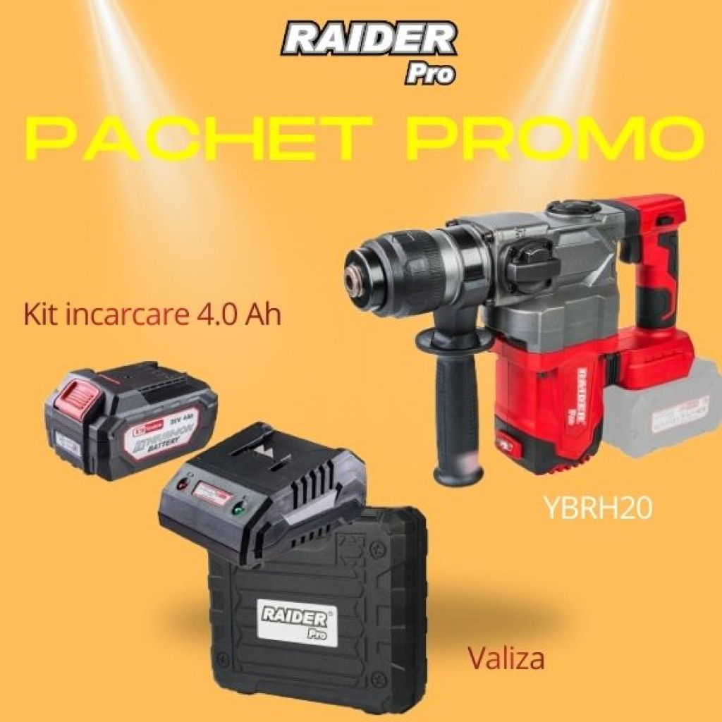 Pachet promo - RDP-YBRH20 & Set incarcator si baterie 4Ah – Raider Pro – снимка 1