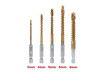 Drill Saw &ndash; HSS (TiN Coated) 5pcs &Oslash;3-8mm Set - 1/4 HEX thumbnail