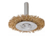 Wire wheel brush brassed &oslash;100mm (4") with shank thumbnail