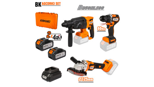 Set polizor unghiular + percutor 18V 2x4Ah valiza BK-AGCDRH3 image