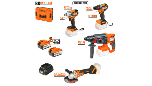 Brushl. Ang. Gr. Hammer Wrench Drill 18V 2x4Ah Case BK-4-1 image