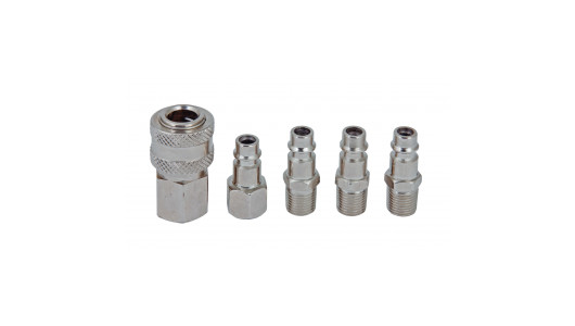 Накрайници пневм. бърза връзка 1/4" 5бр к-т QC01 RD image