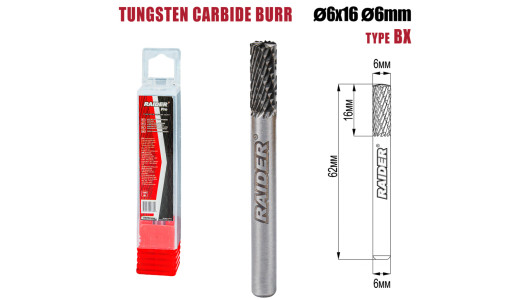 Freza debavurare Tungsten Carbon tip BX &Oslash;06x16 &oslash;6mm RDP image