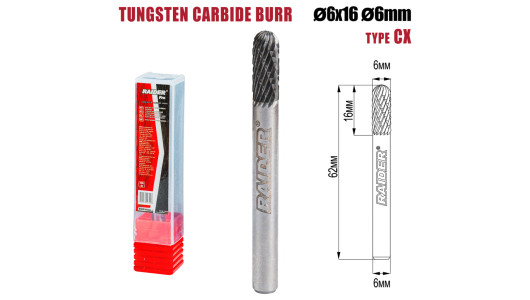 Freza debavurare Tungsten Carbon tip CX &Oslash;06x16 &oslash;6mm RDP image