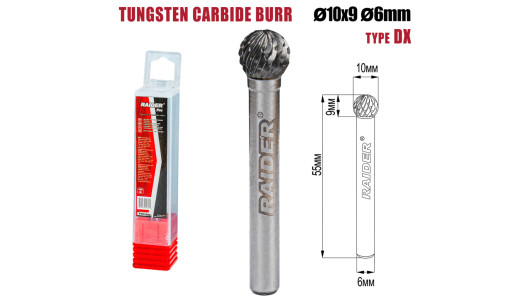 Freza debavurare Tungsten Carbon tip DX &Oslash;10x09 &oslash;6mm RDP image