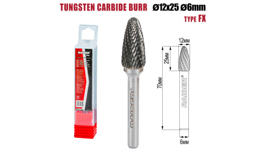 Freza debavurare Tungsten Carbon tip FX &Oslash;12x25 &oslash;6mm RDP image