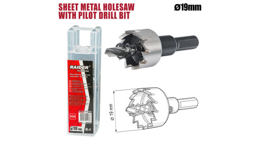 Sheet Metal Holesaw &Oslash;19mm with Pilot HSS Drill Bit image
