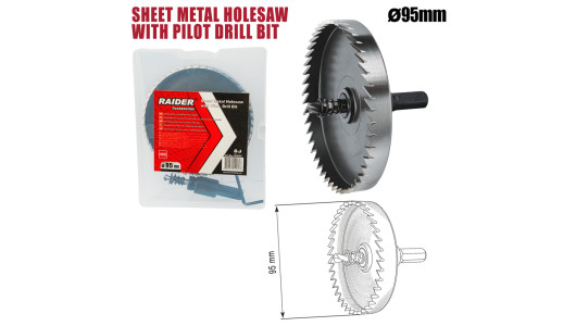 Sheet Metal Holesaw &Oslash;95mm with Pilot HSS Drill Bit image