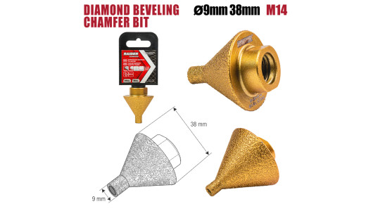 Diamond Beveling Chamfer Bit &Oslash;9 x 38mm x M14 image