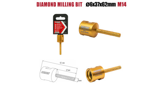 Freze diamantate &Oslash;6&times;37&times;62 mm M14 image