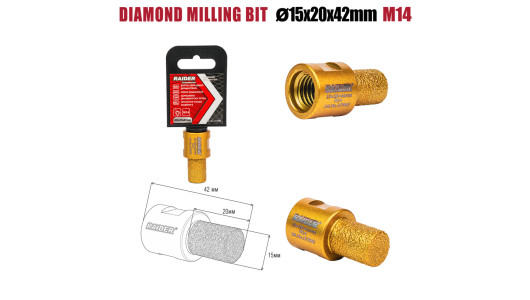 Freze diamantate &Oslash;15&times;20&times;42 mm M14 image