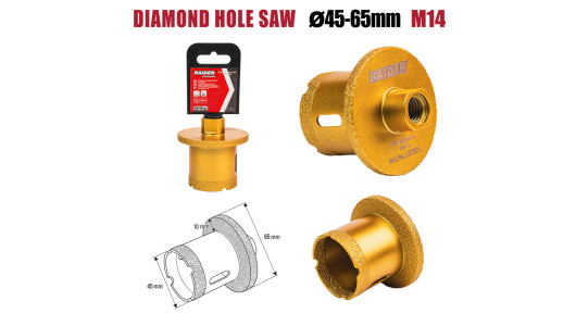 Diamond Hole Saw for sinks &Oslash;45-65mm x M14 image