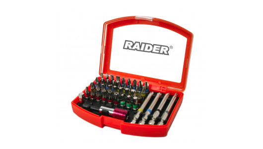 Screwdriver Bits & magnetic holder 1/4" 42 pcs. Set RAIDER image