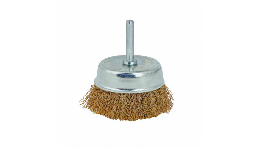 Wire cup brush brassed &oslash;100mm (4") with shank image