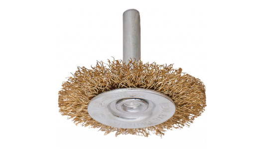 Wire wheel brush brassed &oslash;100mm (4") with shank image