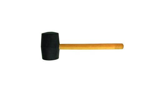 Rubber mallet round wooden handle black 225g BS image