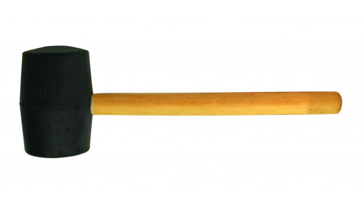 Rubber mallet round wooden handle black 340g BS image