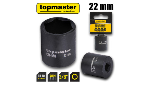 Вложка ударна 6 стенна 3/8"х22mm TMP image
