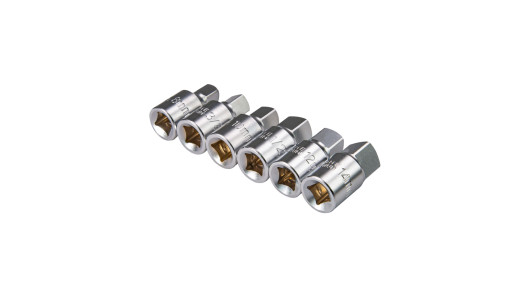 6 pcs. Bit set 3/8" - 6, 8, 10, 12mm, 3/8", 1/2" TMP image