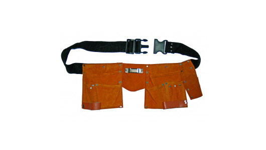 Leather 11 pocket split carpenter apron BS image