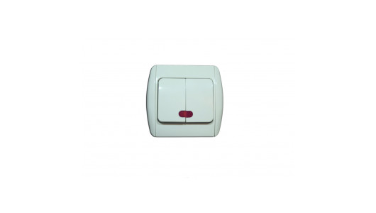 Еlectric switch doublе lamp-white MK-SW02 image