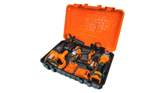 Set polizor, percutor, masina gaurit 18V 2x4Ah cutie BK-4-1 image