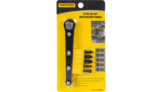 6 pcs. Bit set with ratchet handle image