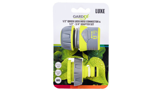 Комплект конектор 1/2" със закл. и адаптер 1/2"-3/4"LUXE GX image