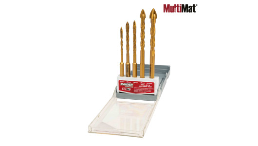 Drill Bits MultiMat 4Cut TIN Hex1/4" 5pcs. &Oslash;4 5 6 8 10mm Set image