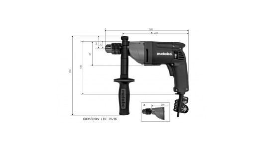 Burghiu 750W 75Nm METABO BE 75-16 ZKBF image