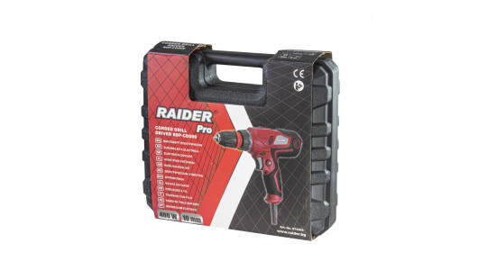 Винтоверт 400W 2-ск. 6m кабел бърза смяна в куфар RAIDER PRO RDP-CDD09 image