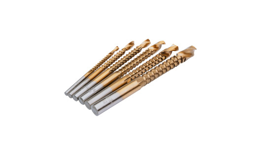 Set 6 burghie tip freza combinata HSS TiN 1/4" CYL &Oslash;3-8mm image