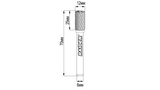 Фрезер от волфрамов карбид тип AX &Oslash;12x25 &oslash;6mm RDP image