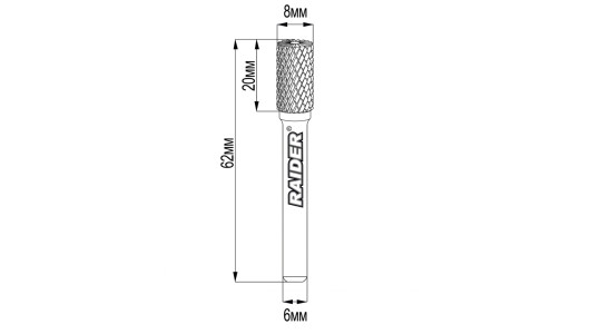 Freza debavurare Tungsten Carbon tip BX &Oslash;08x20 &oslash;6mm RDP image