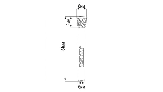 Freza debavurare Tungsten Carbon tip NX &Oslash;08x08 &oslash;6mm RDP image