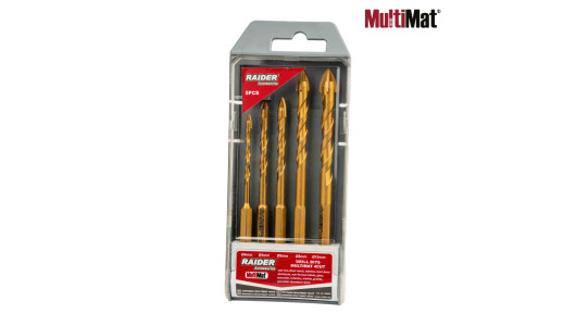 Drill Bits MultiMat 4Cut TIN Hex1/4" 5pcs. &Oslash;4 5 6 8 10mm Set image