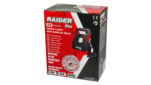 R20 Лампа AC/DC 65W 7000lm Dimmer USB AL Solo RAIDER PRO RDP-ZAWL20 image