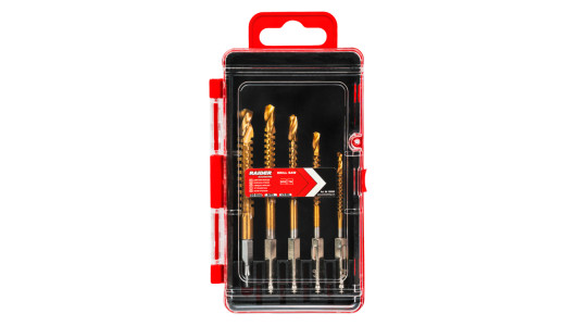 Set 5 burghie tip freza combinata HSS TiN 1/4" HEX &Oslash;3-8mm image