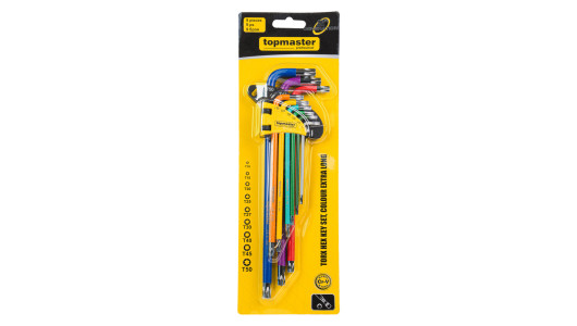 Torx hex key set TT10-TT50, 9 pcs., extra long COLOR TMP image